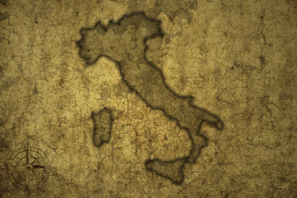 Map Italy Old Vintage Crack Paper Background Illustration — Stock Photo, Image