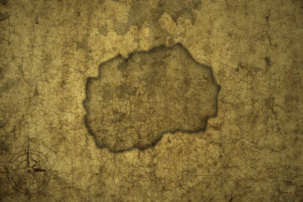 Mappa Della Macedonia Vecchio Sfondo Carta Crack Vintage Illustrazione — Foto Stock