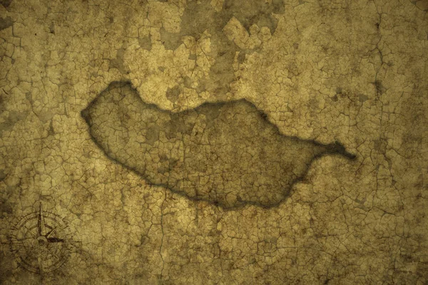 Mappa Madeira Vecchio Sfondo Carta Crack Vintage Illustrazione — Foto Stock
