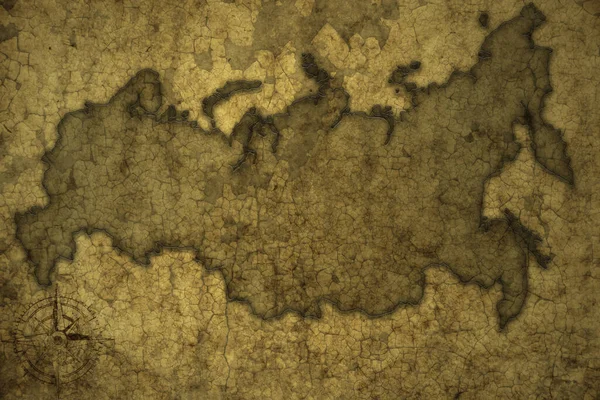 Mapa Ruska Starém Vinobraní Crack Papíru Pozadí Ilustrace — Stock fotografie