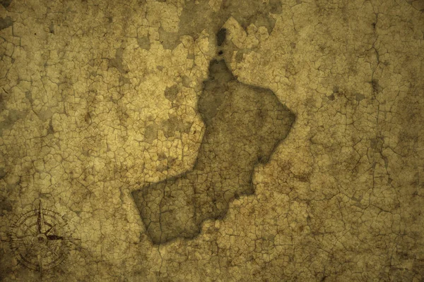 Umman Haritası Eski Bir Çatlak Kağıt Arka Planda Illüstrasyon — Stok fotoğraf