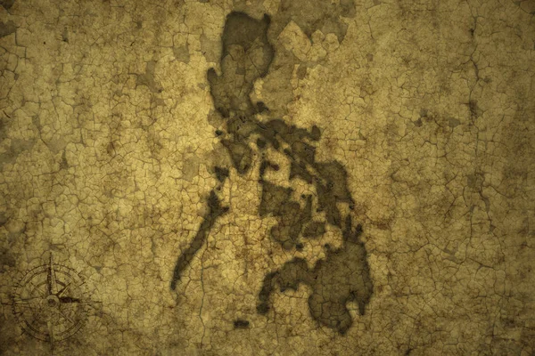 Mapa Filipin Starym Starym Papierowym Tle Ilustracja — Zdjęcie stockowe