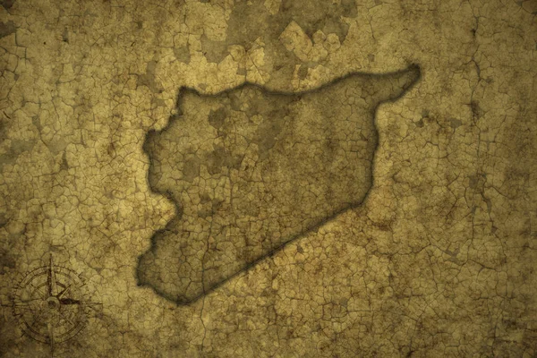 Karte Von Syrien Auf Einem Alten Risspapier Hintergrund Illustration — Stockfoto