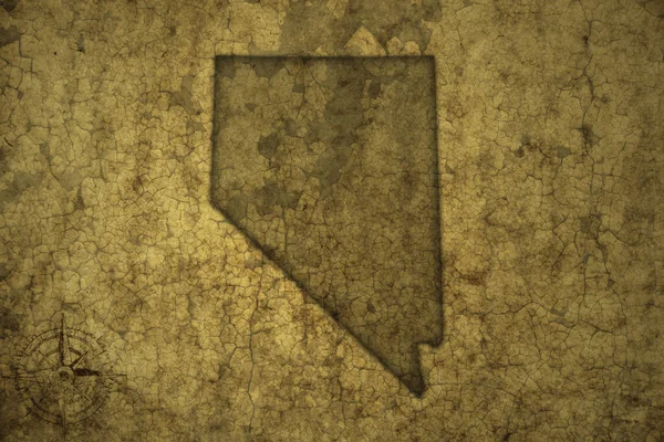 Карта Штату Невада Старовинному Тріщинному Папері Ілюстрація — стокове фото
