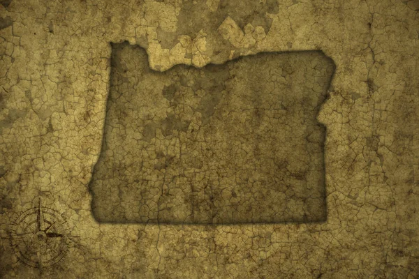 Map Oregon State Old Vintage Crack Paper Background Illustration — Stock Photo, Image