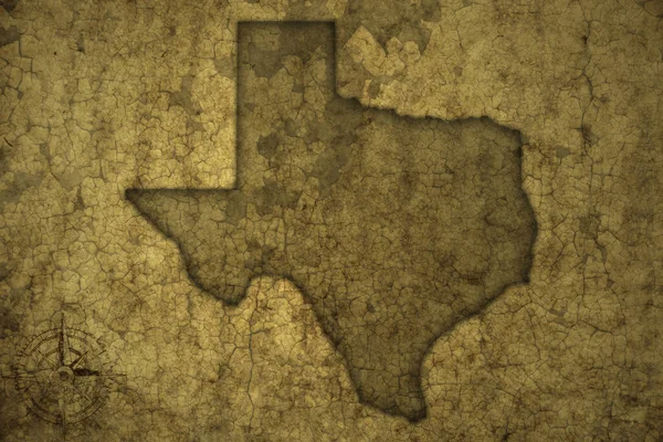 Map Texas State Old Vintage Crack Paper Background Illustration — Stock Photo, Image