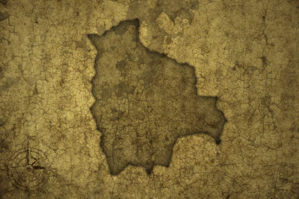Mapa Boliwii Starym Papierowym Tle Ilustracja — Zdjęcie stockowe