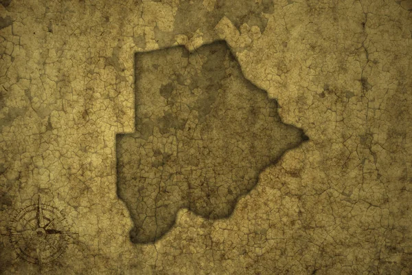 Landkarte Von Botswana Auf Altem Risspapier Illustration — Stockfoto