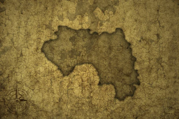 Karte Von Guinea Auf Einem Alten Risspapier Hintergrund Illustration — Stockfoto