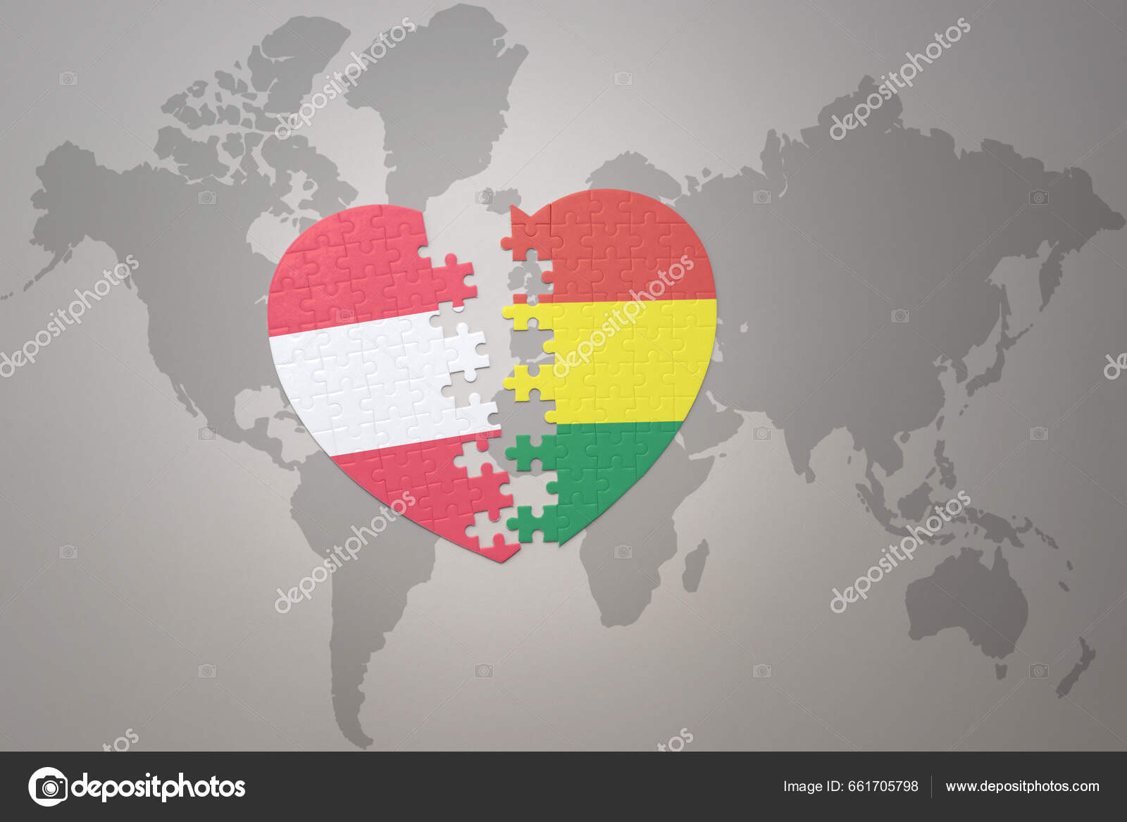 Puzzle Heart National Flag Bolivia Austria World Map Background Concept  Stock Photo by ©Ruletkka 661705798