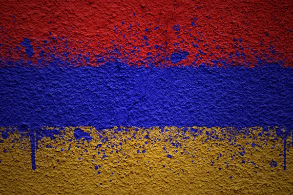 stock image colorful painted big national flag of armenia on a massive old cracked wall