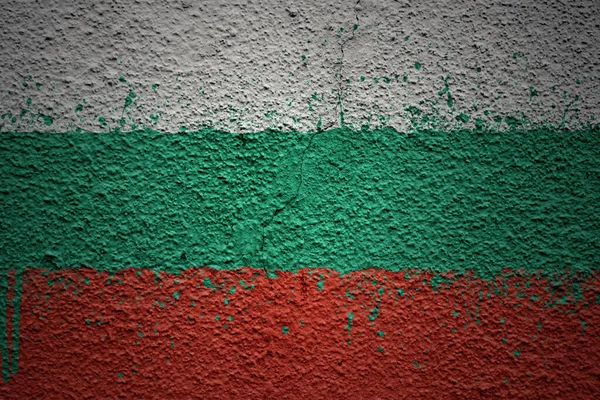 Színes Festett Nagy Nemzeti Zászló Bulgária Egy Masszív Régi Repedt — Stock Fotó