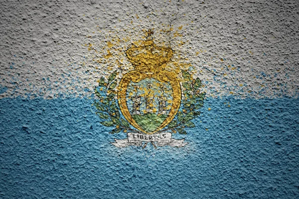 Színes Festett Nagy Nemzeti Zászló San Marino Egy Hatalmas Régi — Stock Fotó