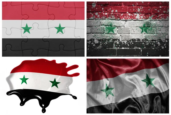 국가의 현실적 시리아의 국기는 배경에 질감을 — 스톡 사진