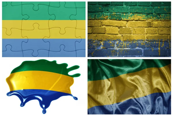 Nemzeti Színes Reális Zászló Gabon Különböző Stílusban Különböző Textúrák Fehér — Stock Fotó