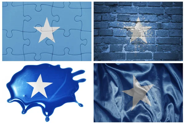 Nationale Kleurrijke Realistische Vlag Van Somalia Verschillende Stijlen Met Verschillende — Stockfoto