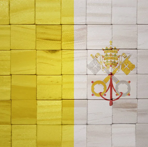 Πολύχρωμα Ζωγραφισμένα Μεγάλη Εθνική Σημαία Της Πόλης Του Βατικανού Μια — Φωτογραφία Αρχείου
