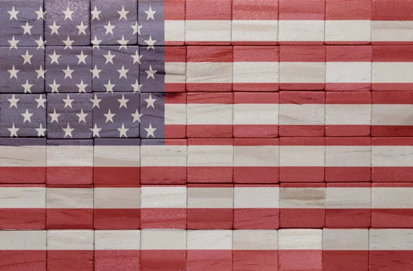 Bunt Bemalte Große Nationalflagge Der Vereinigten Staaten Von Amerika Auf — Stockfoto