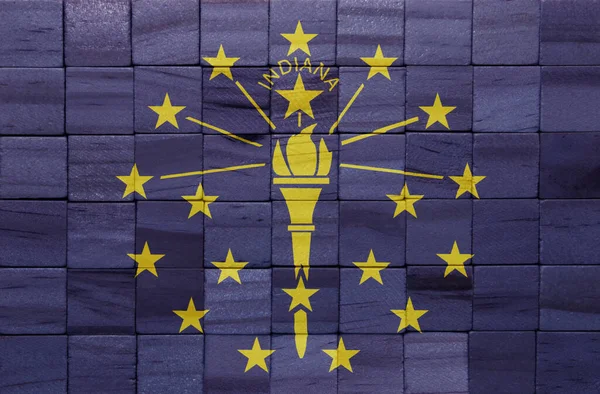 Warna Warni Dicat Bendera Nasional Besar Negara Indiana Pada Tekstur — Stok Foto