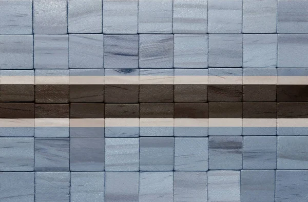 Colorido Pintado Grande Bandeira Nacional Botswana Uma Textura Cubos Madeira — Fotografia de Stock
