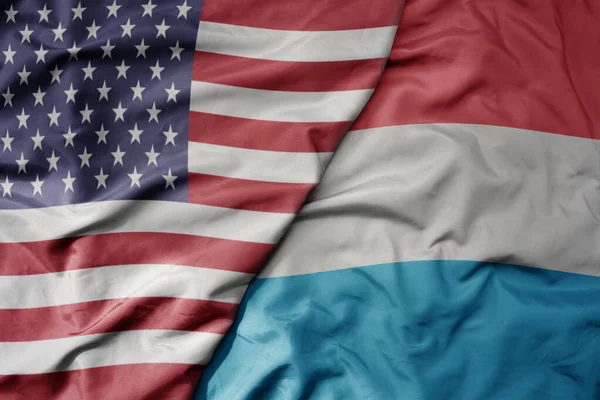 Wielka Machająca Kolorowa Flaga Stanów Zjednoczonych Ameryki Flaga Narodowa Luksusowego — Zdjęcie stockowe