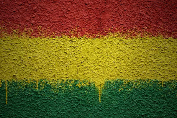 stock image colorful painted big national flag of bolivia on a massive old cracked wall