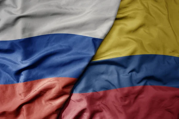 Grote Zwaaiende Realistische Nationale Kleurrijke Vlag Van Rusland Nationale Vlag — Stockfoto