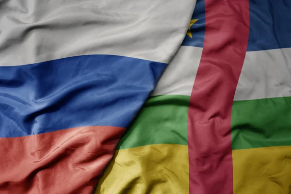 Grande Acenando Bandeira Colorida Nacional Realista Rússia Bandeira Nacional República — Fotografia de Stock