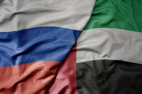 Big Waving Realistic National Colorful Flag Russia National Flag United — Stock Photo, Image
