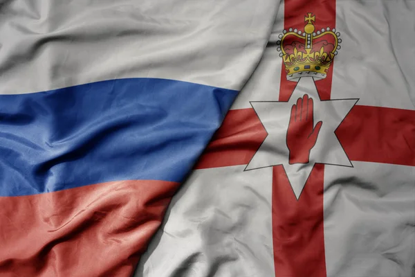 Великий Махаючий Реалістичний Національний Барвистий Прапор Росії Національний Прапор Північної — стокове фото