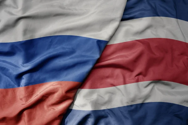 Большой Размахивающий Реалистичным Национальным Красочным Флагом России Национальным Флагом Коста — стоковое фото