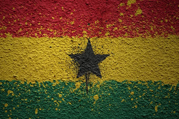 Kleurrijke Geschilderde Grote Nationale Vlag Van Ghana Een Enorme Oude — Stockfoto