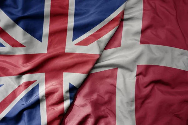 Velká Vlnící Národní Barevná Vlajka Velké Británie Národní Vlajka Značky — Stock fotografie