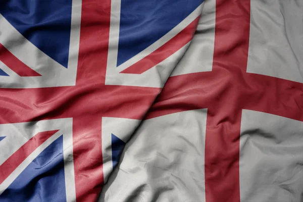 Grande Acenando Bandeira Colorida Nacional Grande Britânico Bandeira Nacional Inglaterra — Fotografia de Stock