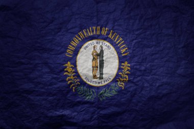 Kentucky eyaletinin rengarenk büyük ulusal bayrağı eski kağıt desen arka planda