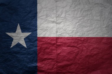 Eski, grunge kağıt dokusu arka planında Teksas eyaletinin renkli büyük ulusal bayrağı