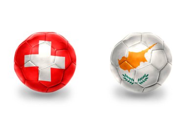 Futbol takımlarının ulusal bayrağı olan gerçekçi futbol topları. beyaz arkaplanda.