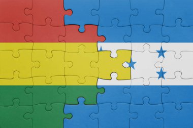 Honduras 'ın renkli ulusal bayrağı ve Bolivya bayrağı. konsept