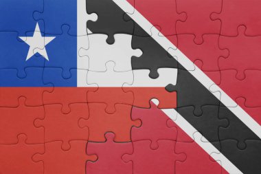Trinidad, Tobago ve Arjantin bayrağının renkli ulusal bayrağıyla bulmaca. konsept
