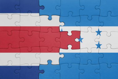 Honduras 'ın renkli ulusal bayrağı ve Kosta Rika' nın bayrağı. konsept