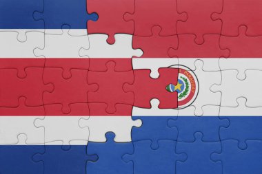 Paraguay 'ın renkli ulusal bayrağı ve Kosta Rika' nın bayrağı. konsept