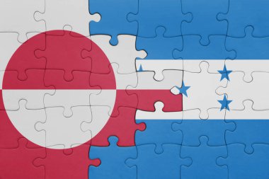 Honduras 'ın renkli ulusal bayrağı ve yeşillik bayrağıyla ilgili bulmacalar. konsept