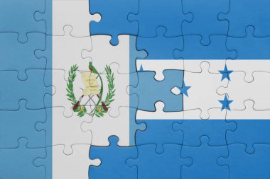 Honduras 'ın renkli ulusal bayrağı ve Guatemala' nın bayrağı. konsept