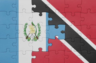 Trinidad, Tobago ve Guatemala bayrağının renkli ulusal bayrağıyla bulmaca. konsept