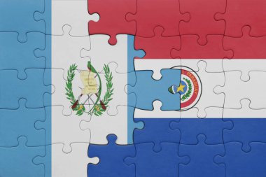 Paraguay 'ın renkli ulusal bayrağı ve Guatemala' nın bayrağı. konsept