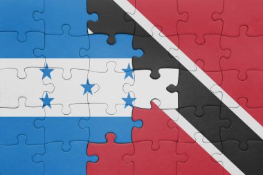Trinidad, Tobago ve Honduras bayrağının renkli ulusal bayrağıyla bulmaca. konsept