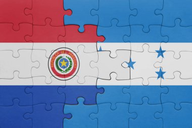 Honduras 'ın renkli ulusal bayrağı ve Paraguay bayrağı. konsept