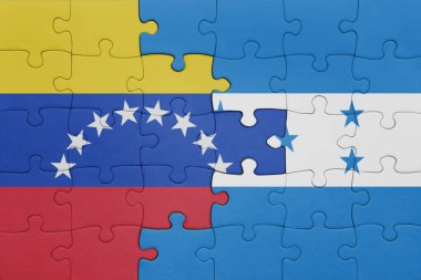 Venezuela 'nın renkli ulusal bayrağı ve Honduras bayrağı. konsept