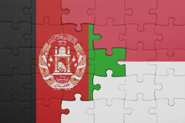 Endonezya 'nın renkli ulusal bayrağı ve Afganistan' ın bayrağı. konsept