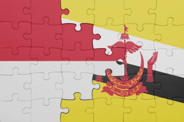 Esmerlerin renkli ulusal bayrağı ve Endonezya bayrağı. konsept